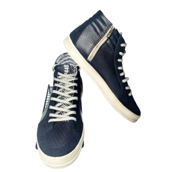 P448 Skate Suede & Leather High Top Green & Black Sneaker. Size 10.5/44 - Picture 6 of 11